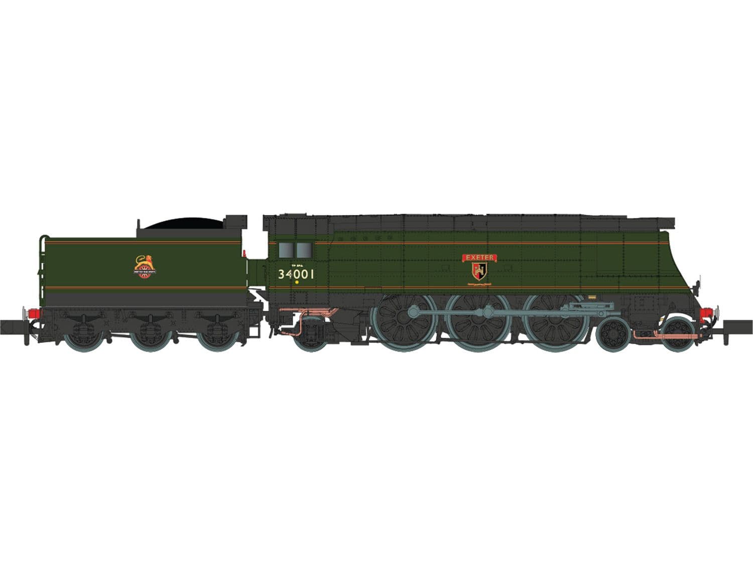 Dapol 2S-034-006 W/Country 34001 'Exeter' BR Early Green N Gauge - PRE ...