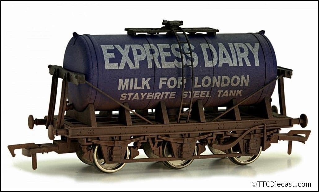 Dapol 4F-031-018 6 Wheel Milk Tank Express Dairy Weathered, OO Gauge