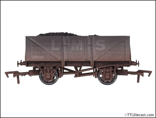 Dapol 4F-051-056 5 Plank Wagon LMS 404105 Weathered OO Gauge