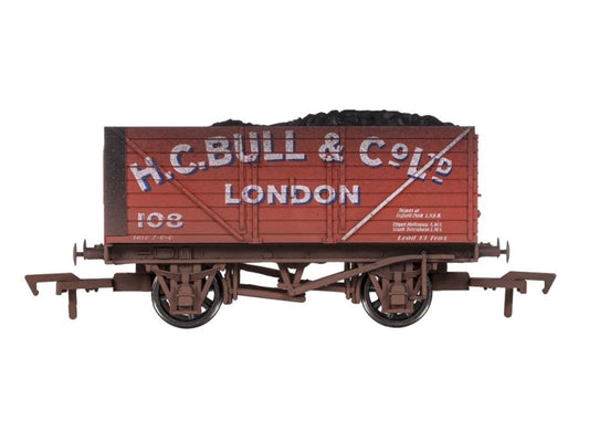 Dapol 4F-080-131 8 Plank Wagon H C Bull 108 Weathered OO Gauge