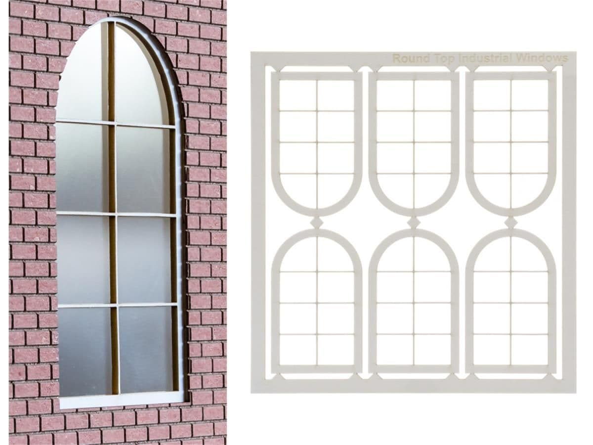 Dapol 7C-001-002 6 x Round Top Industrial Windows O Gauge