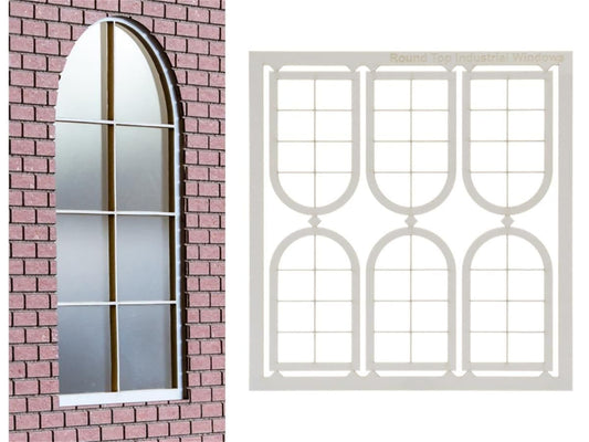 Dapol 7C-001-002 6 x Round Top Industrial Windows O Gauge