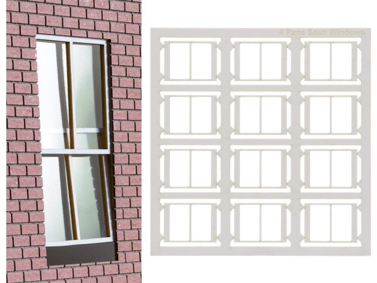 Dapol 7C-001-003 6x 4 Pane Sash Windows O Gauge