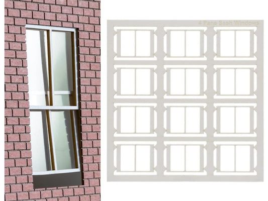 Dapol 7C-001-003 6x 4 Pane Sash Windows O Gauge