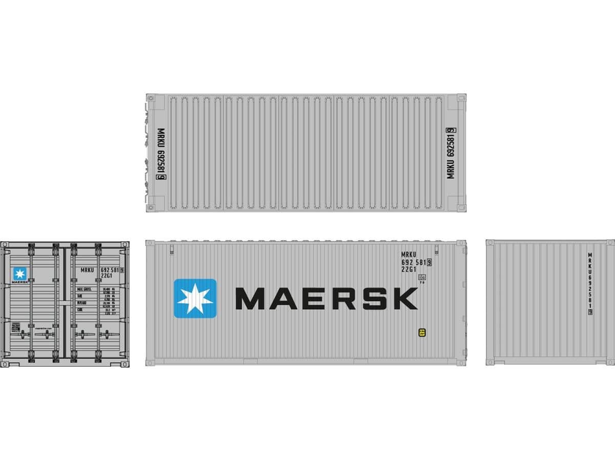 Dapol 7F-028-001 20ft Container Maersk MRKU 692581 9 22G1 O Gauge *PRE ORDER £22.5*
