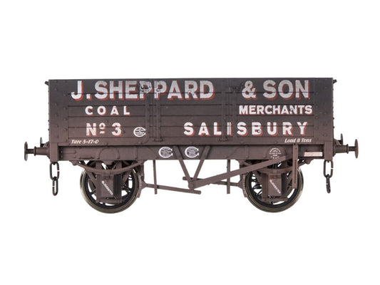 Dapol 7F-052-010W 5 Plank Wagon 9' Wheelbase J Sheppard No.3 Weathered O Gauge