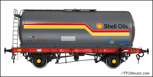 Dapol 7F-064-005 45t TTA Tank Wagon Shell Oils Dark Grey W/Stripe 65908 - O Gauge *LAST FEW