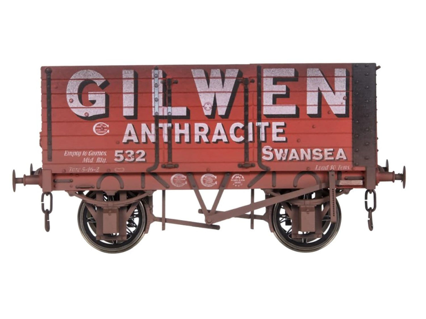 Dapol 7F-073-012 7 Plank Wagon 9' Wheelbase Gilwen 532 Weathered, O Gauge