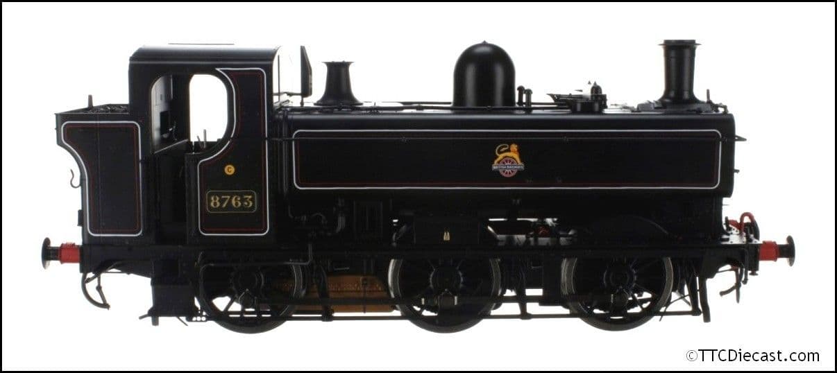 Dapol 7S-007-012 Class 57xx Pannier 8763 BR Lined Black Early Crest - O Gauge *LAST FEW*