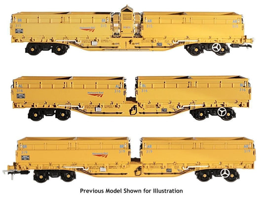 Dapol 4F-075-005 MRA Ballast Wagon Set Network Rail Yellow OO Gauge - PRE ORDER £191.25