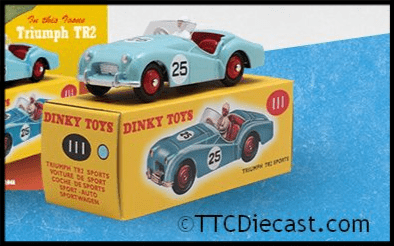 Dinky 111 Triumph TR2 [Blue] Reproduced by Atlas Editions *LAST FEW*