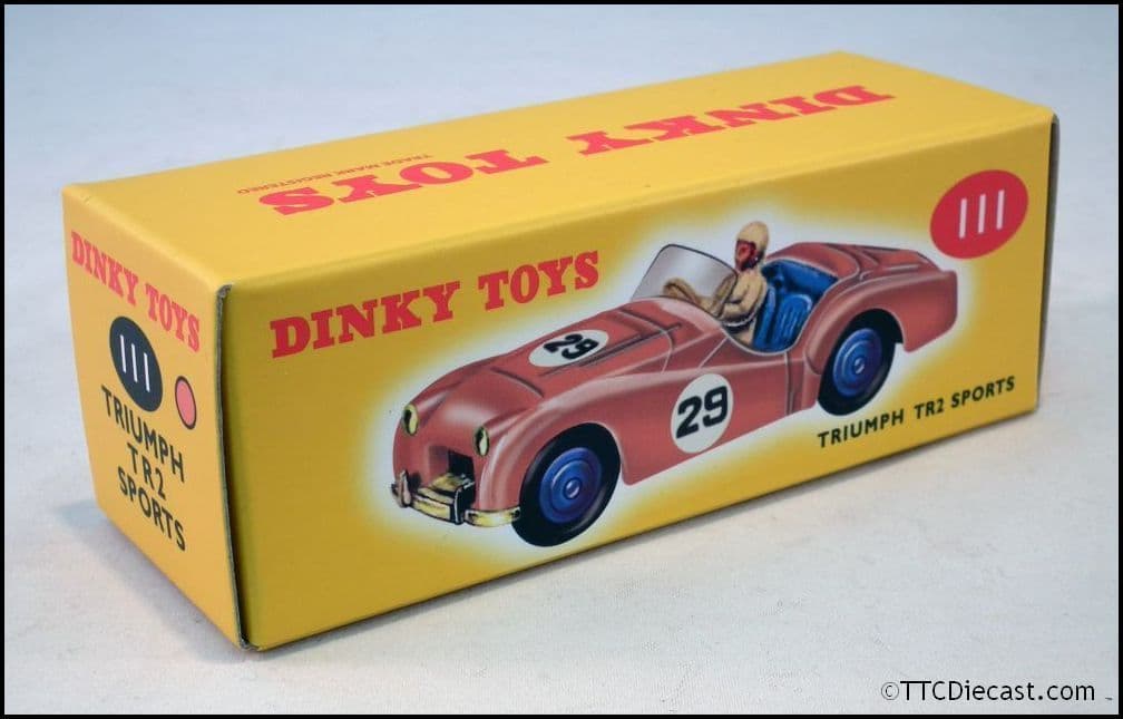 Dinky 111 Triumph TR2 [Pink] Sports and Driver Reproduced by Atlas Editions