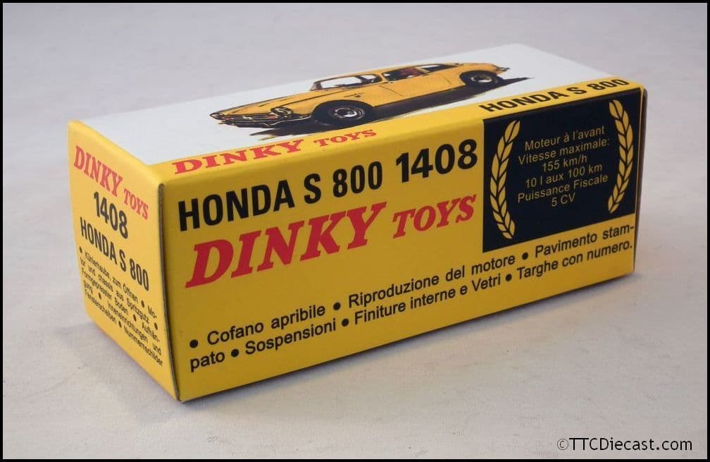 Dinky 1408 Honda S 800 - Yellow Reproduced by Atlas Editions *LAST FEW*