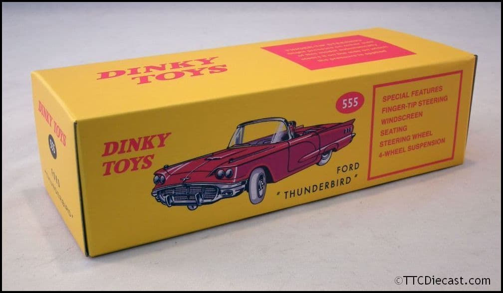 Dinky 555 Ford Thunderbird - Blue Reproduced by Atlas Editions