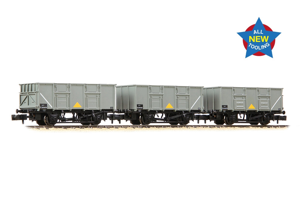 Farish 378-055 BR 24.5T Mineral 3-Wagon Pack BR Grey N Gauge *PRE ORDER £52.66*