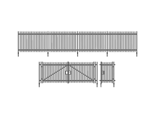 Wills SSM316  Modern Palisade Fencing with Gates (1460mm, plus 2 x gates)