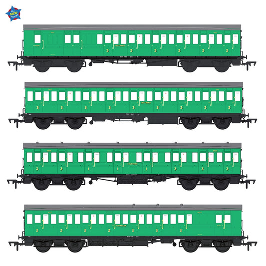 EFE Rail E86022 LBSCR 54ft 'Isle of Wight' 4-Coach Pack SR Malachite Green OO Gauge *PRE ORDER £229.46*