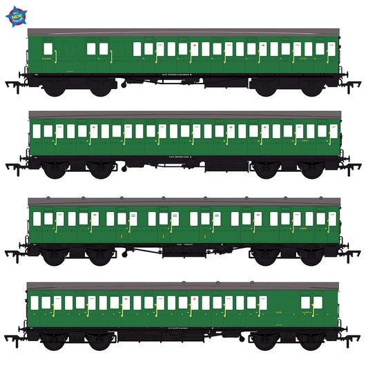 EFE Rail E86024 LBSCR 54ft 'Isle of Wight' 4-Coach Pack BR (SR) Green OO Gauge *PRE ORDER £229.46*