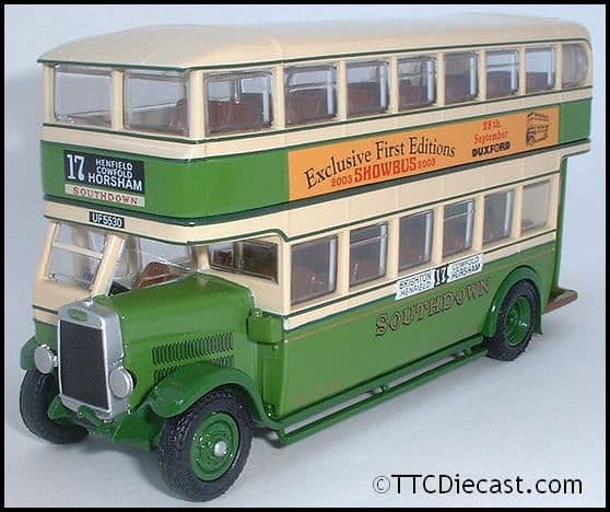 EFE 28501SB Leyland TD1, Southdown Motor Services route 17 Showbus 2003 adverts, PRE OWNED