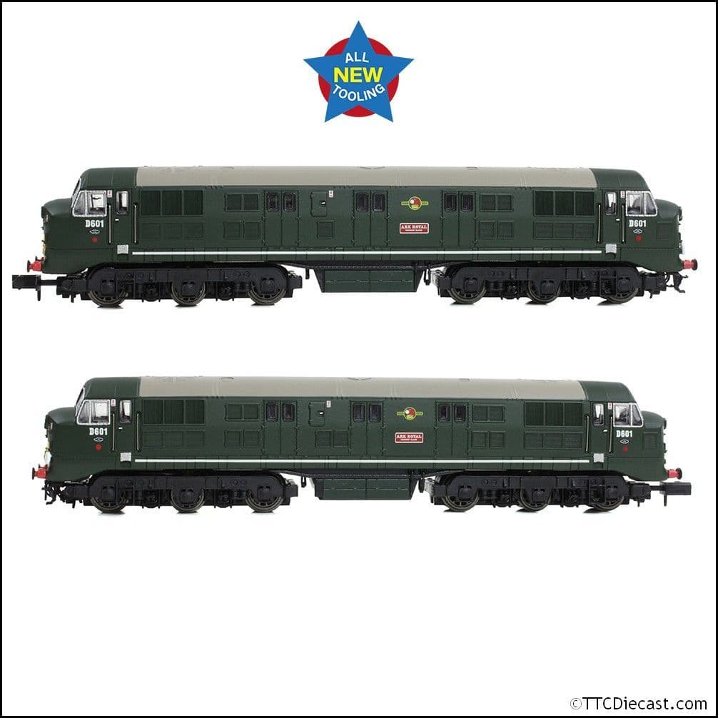 EFE Rail E84526 Class 41 'Warship' Disc D601 'Ark Royal' BR Green (SYP), N Gauge