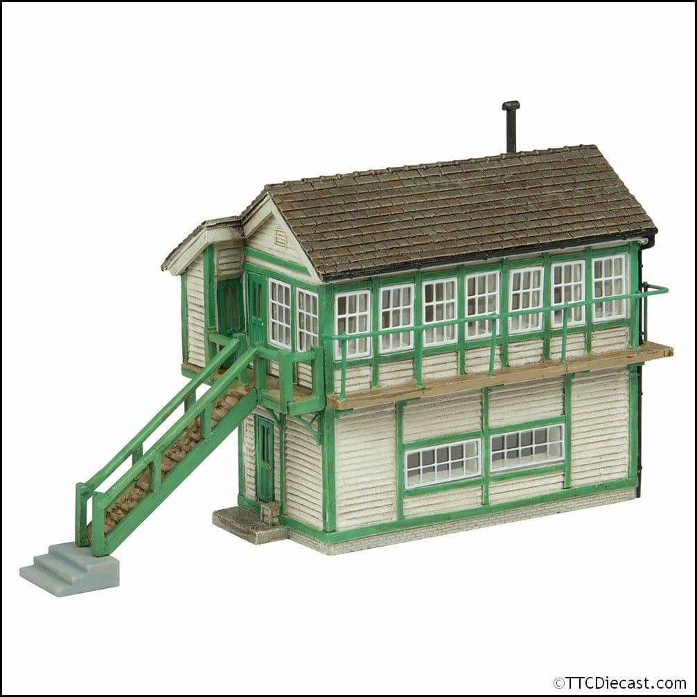 Scenecraft 42-0074W Wroxham Signal Box White & Green - N Gauge