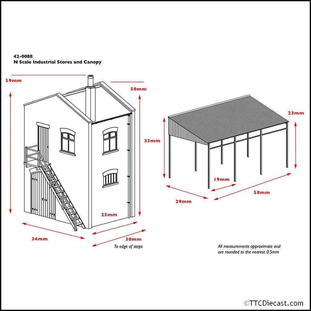 Scenecraft 42-0088 Industrial Store and Canopy - N Gauge *LAST FEW*