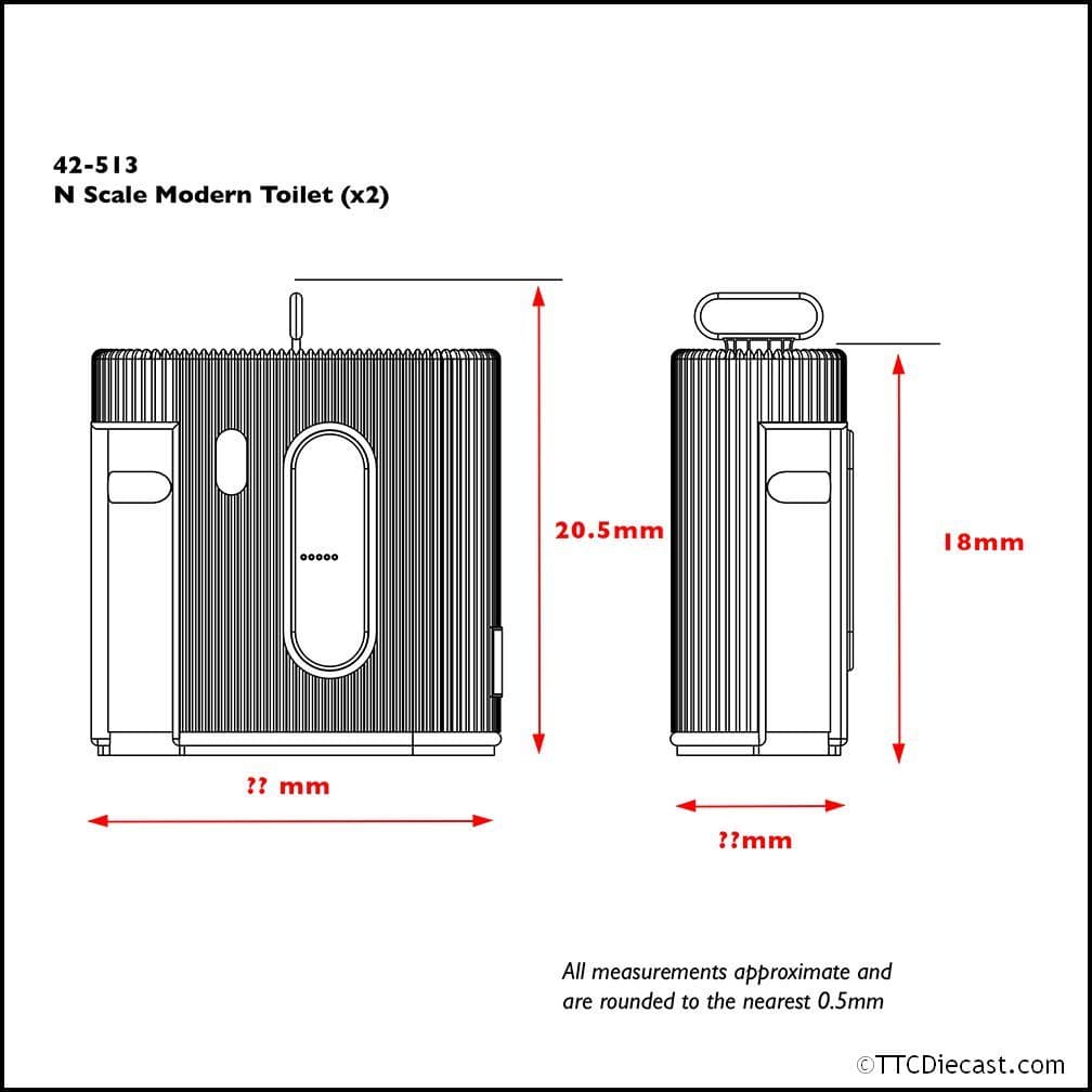 Farish 42-513 Modern Toilet (x2), N Gauge