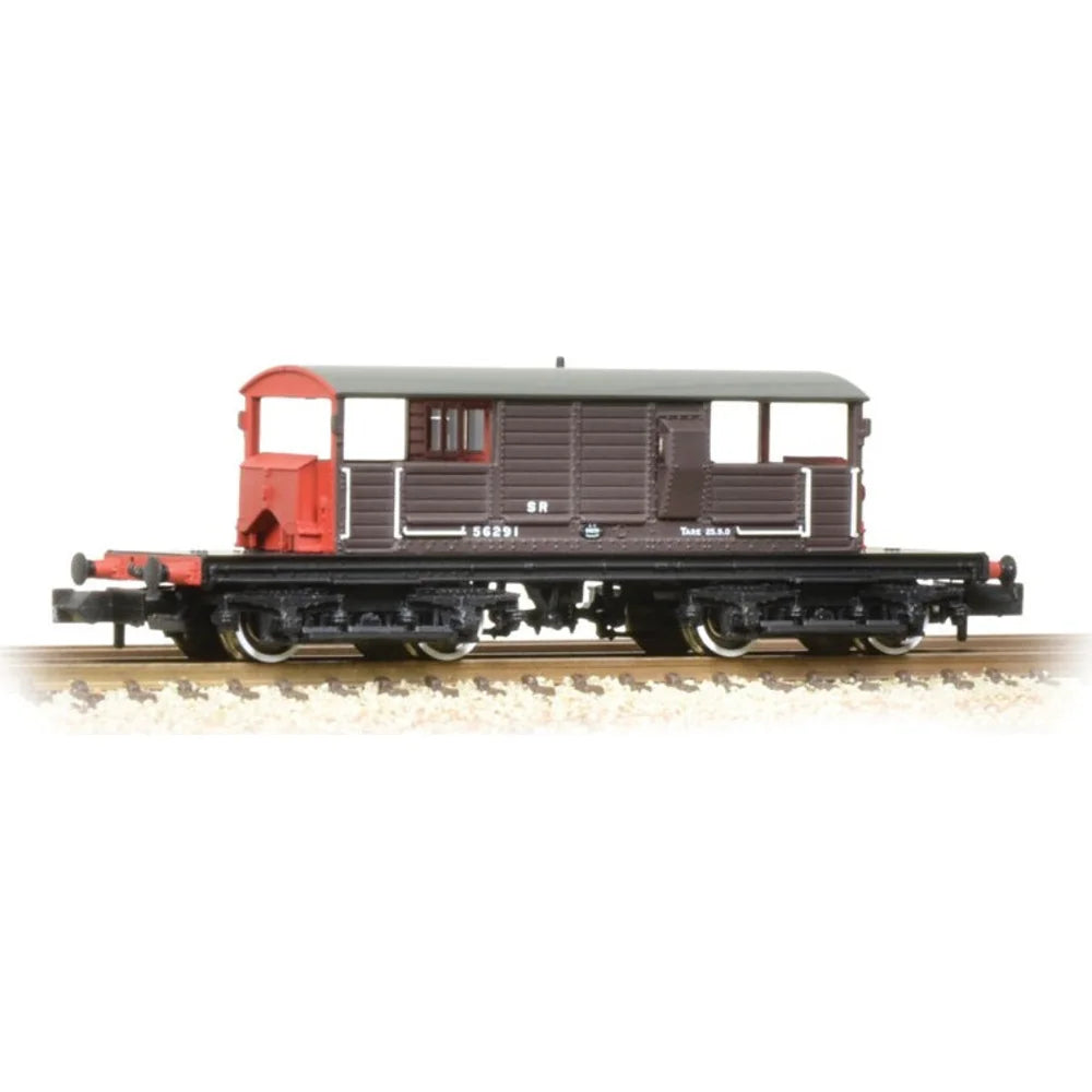 Farish 377-875 SR 25T 'Queen Mary' Brake Van Southern Railway Brown *LAST ONE**, OO Gauge