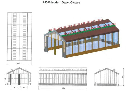 Heljan 03009500 Modern depot (8-bay) 8 x side bays, 3 x ends (2 x open, 1 x closed), O Gauge