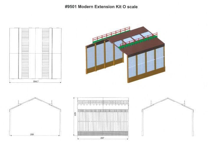 Heljan 03009501 Modern depot extension (4-bay) 4 x side bays *LAST ONE*