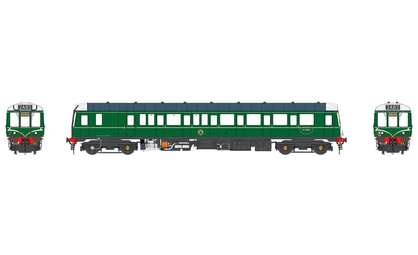 Heljan 1210 Class 121 Diesel Railcar W55021 BR Green W/Speed Whiskers * PRE ORDER £ 313.65 *