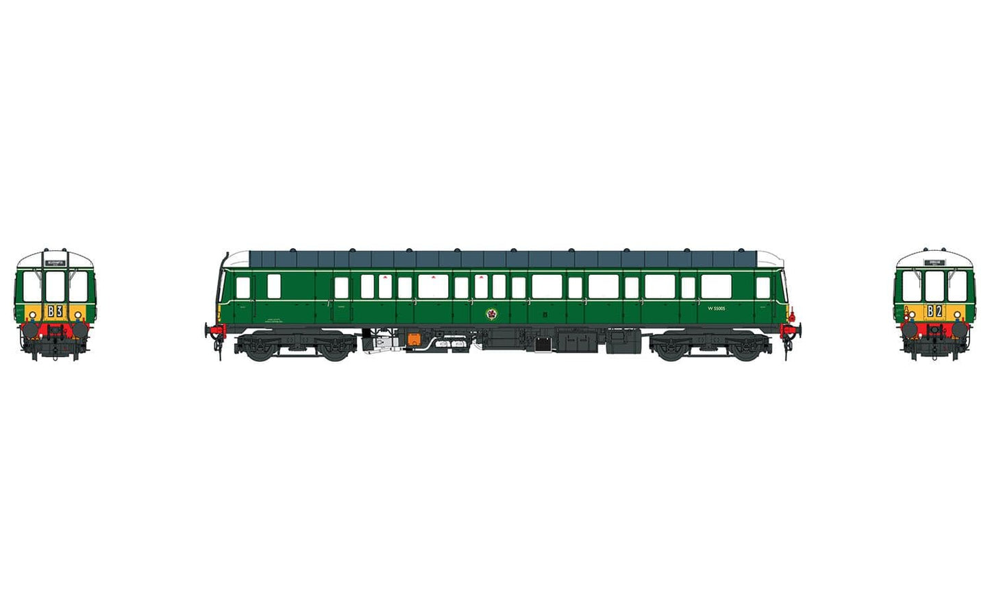 Heljan 1221 Class 122 Diesel Railcar W55005 BR Green Small Yellow Panels * PRE ORDER £ 313.65 *