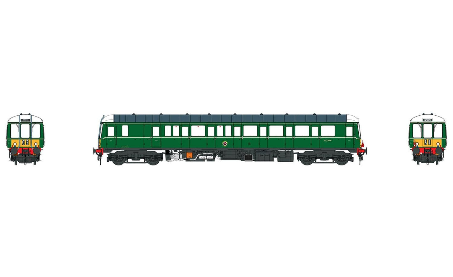 Heljan 1225 Class 122 Diesel Railcar W55004 BR Green Small Yellow Panels * PRE ORDER £ 313.65 *