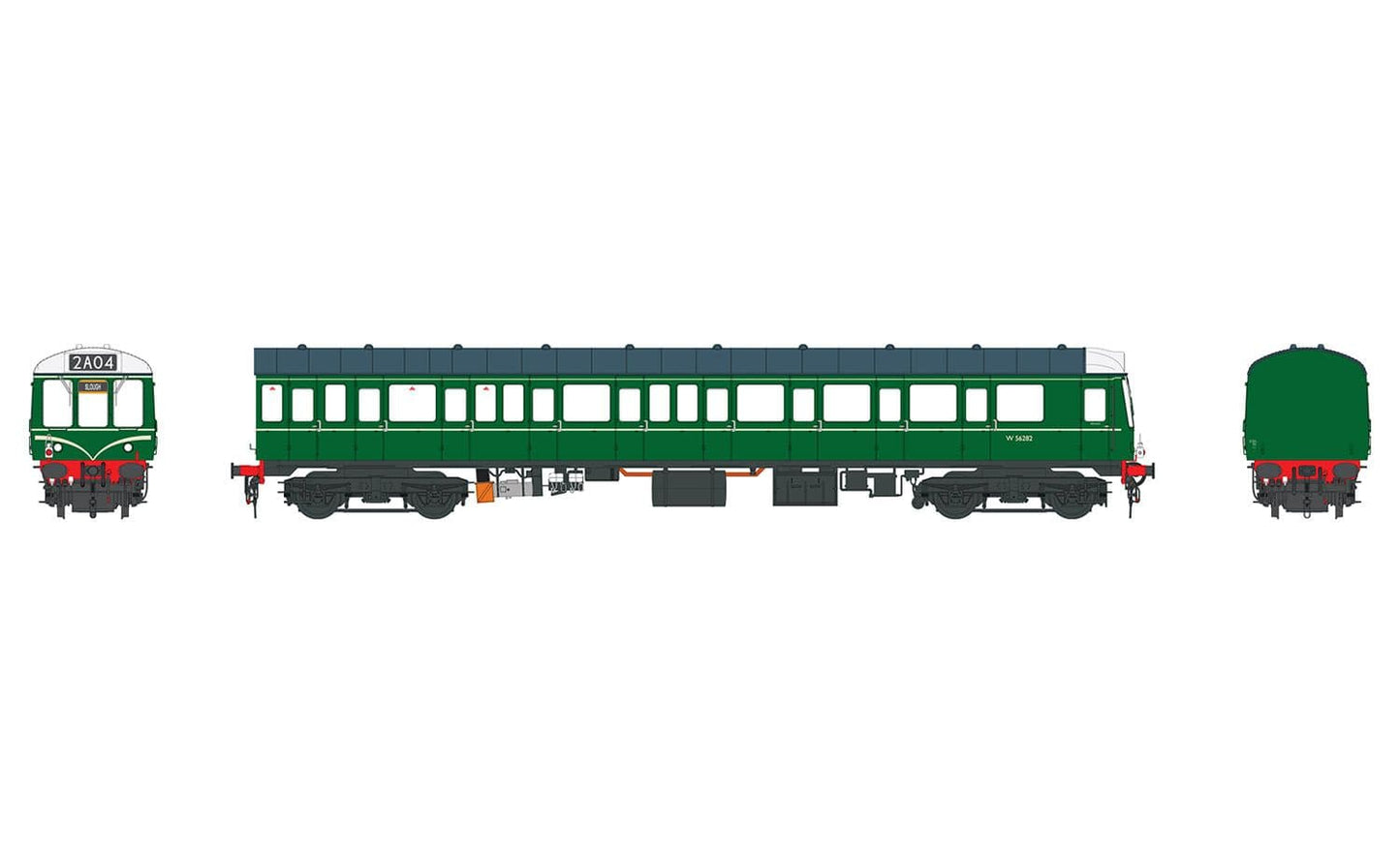 Heljan 1240 DMU Trailer Car (149) W56282 BR Green W/Speed Whiskers * PRE ORDER £ 228.65 *