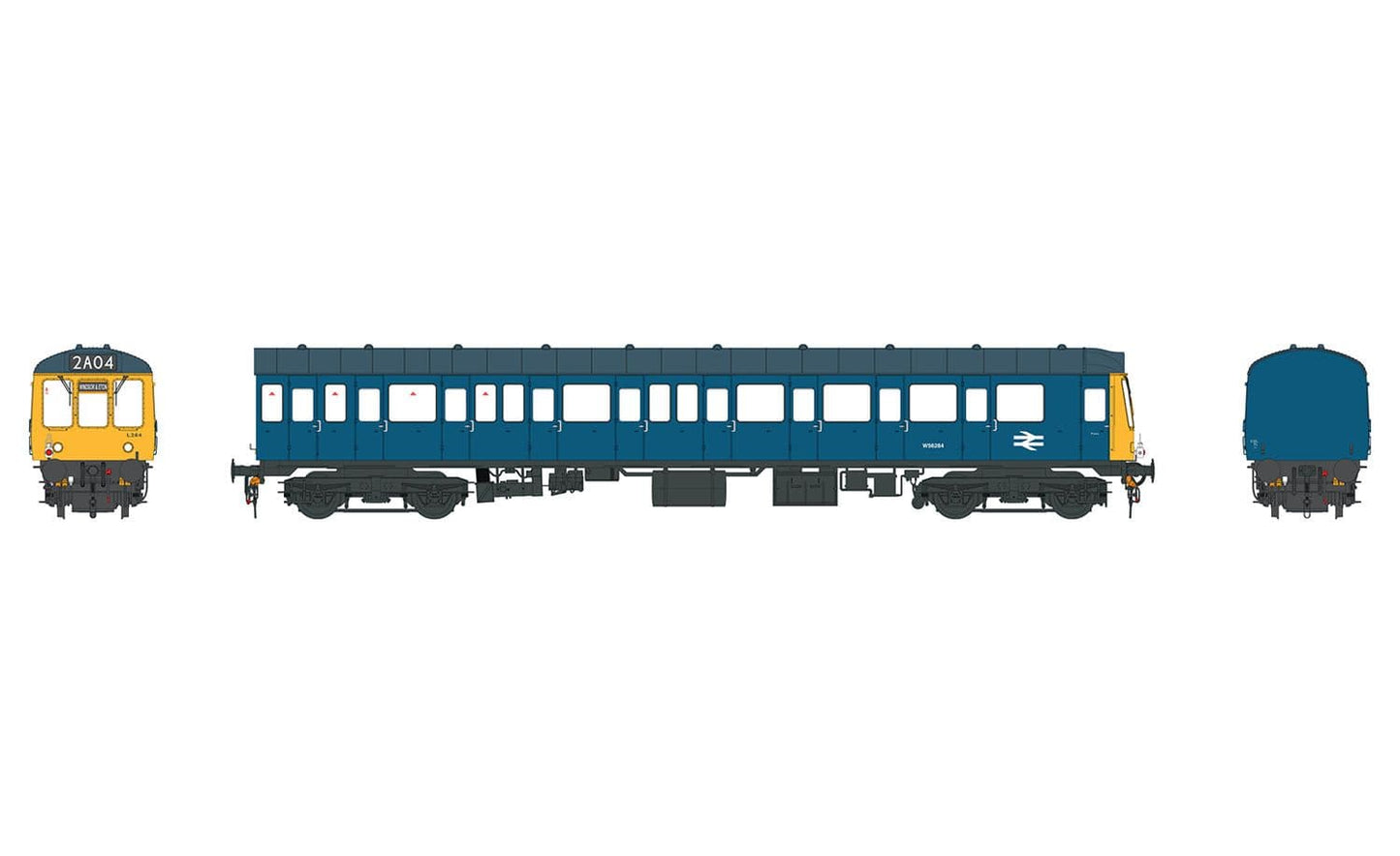 Heljan 1242 DMU Trailer Car (149) W56284 BR Blue W/Full Yellow Ends * PRE ORDER £ 228.65 *