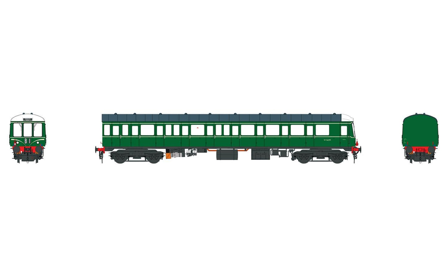 Heljan 1250 DMU Trailer Car (150) W56299 BR Green W/Speed Whiskers * PRE ORDER £ 228.65 *