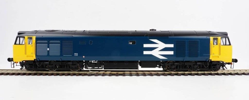 Heljan 4029 Class 50 in BR large logo blue (Black Roof) - unnumbered, O Gauge