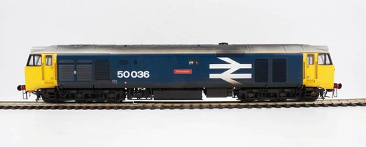 Heljan 4030 Class 50 036 'Victorious' BR Large Logo Blue Weathered, O Gauge