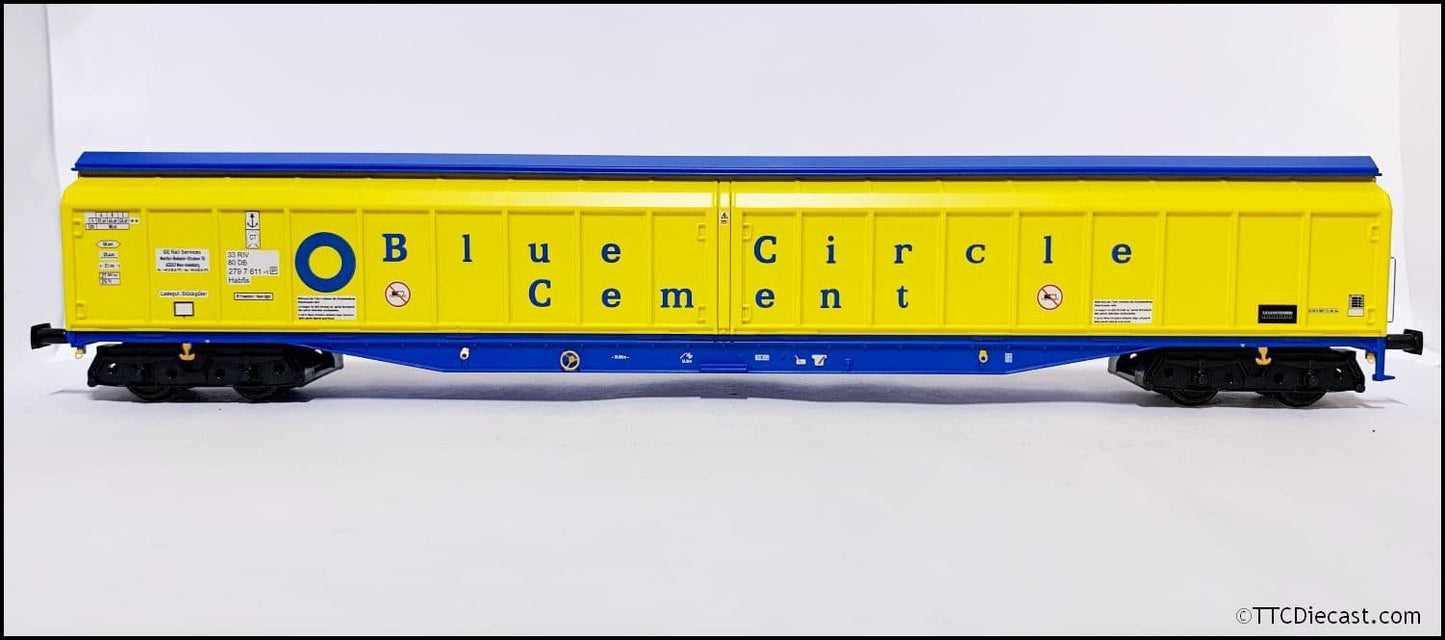 Heljan 5024 Cargowaggon IWB Bogie Van Blue Circle Cement, OO Gauge *LAST FEW*