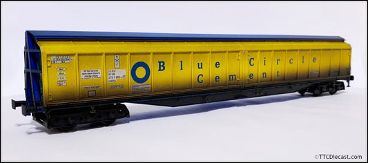 Heljan 5025 Cargowaggon IWB Bogie Van Blue Circle Cement (Weathd), OO Gauge *LAST FEW*