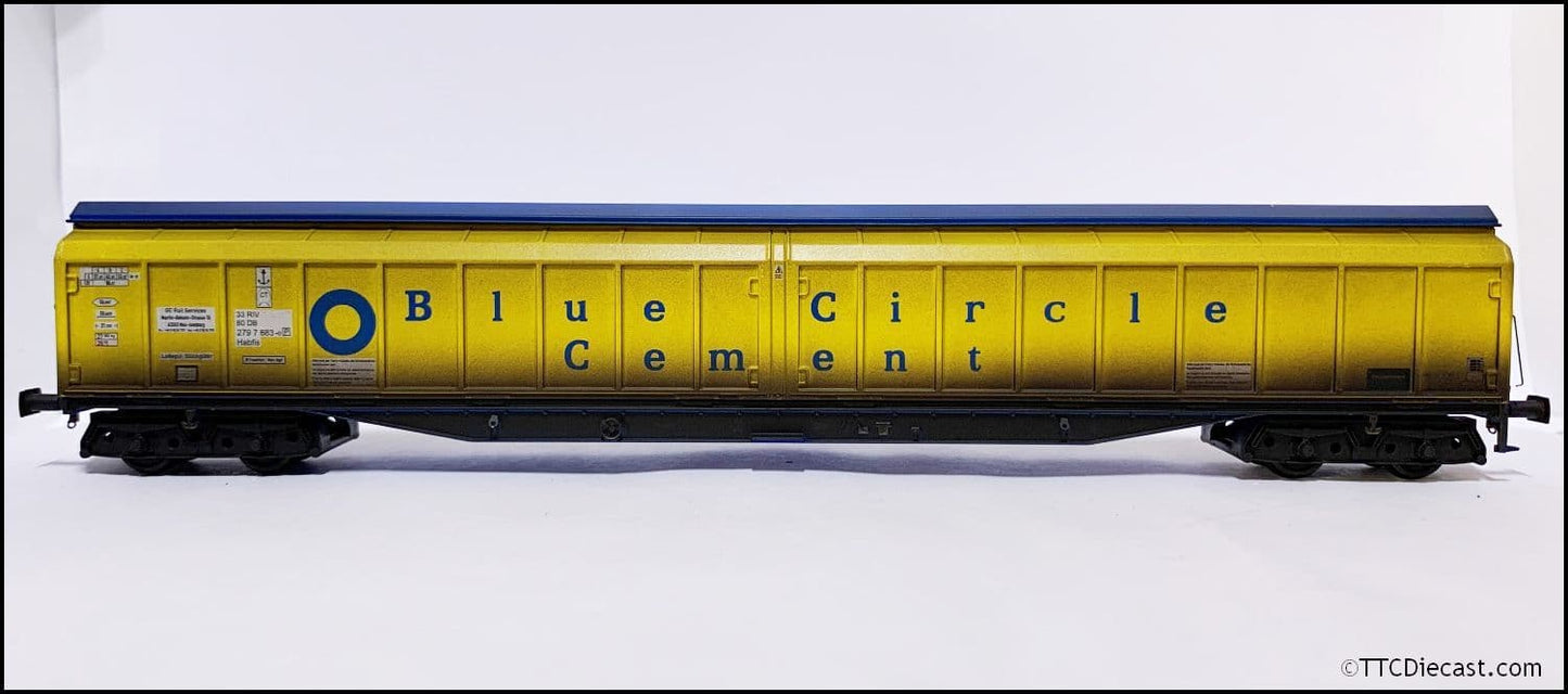 Heljan 5025 Cargowaggon IWB Bogie Van Blue Circle Cement (Weathd), OO Gauge *LAST FEW*