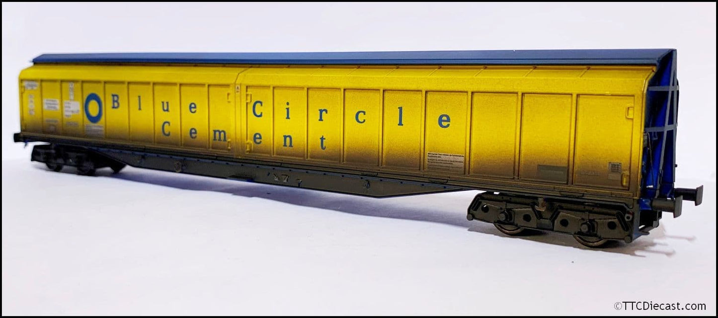 Heljan 5025 Cargowaggon IWB Bogie Van Blue Circle Cement (Weathd), OO Gauge *LAST FEW*