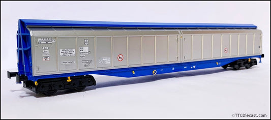 Heljan 5026 Cargowaggon IWB Bogie Van Silver/Blue Unbranded, OO Gauge *LAST FEW*