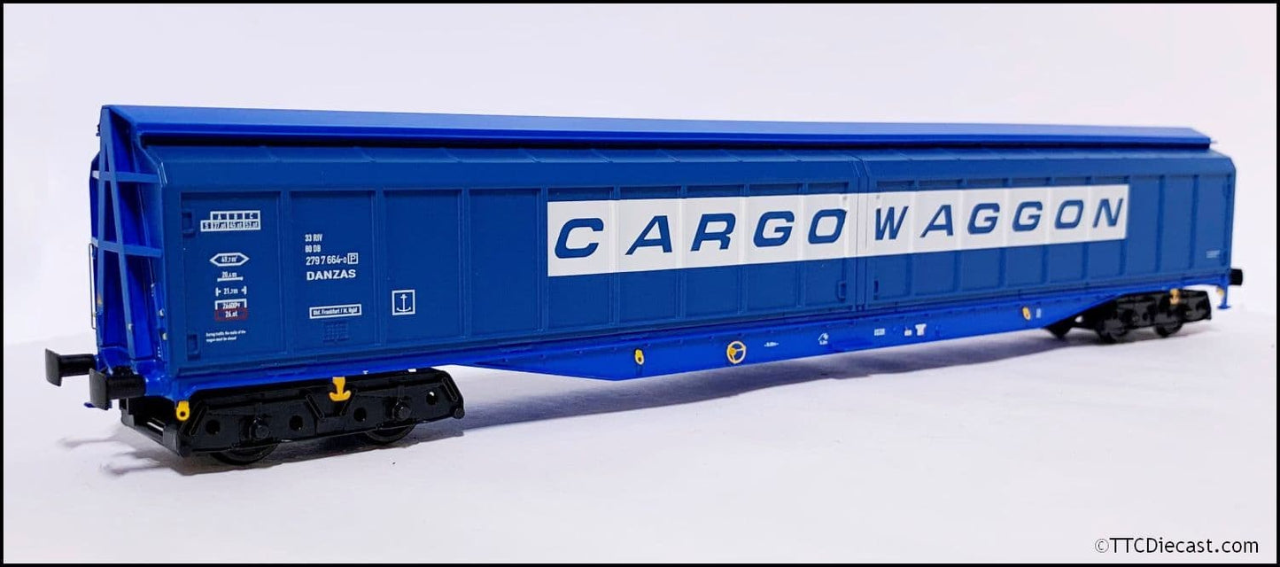 Heljan 5027 Cargowaggon IWB Bogie Van Slate Blue, OO Gauge *LAST FEW*