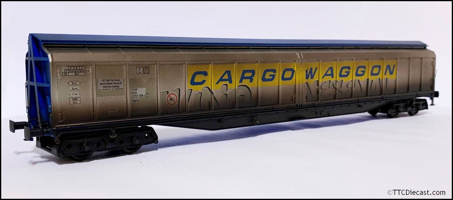 Heljan 5029 Cargowaggon IWB Bogie Van Silver/Blue, (Weathered) OO Gauge *LAST FEW*