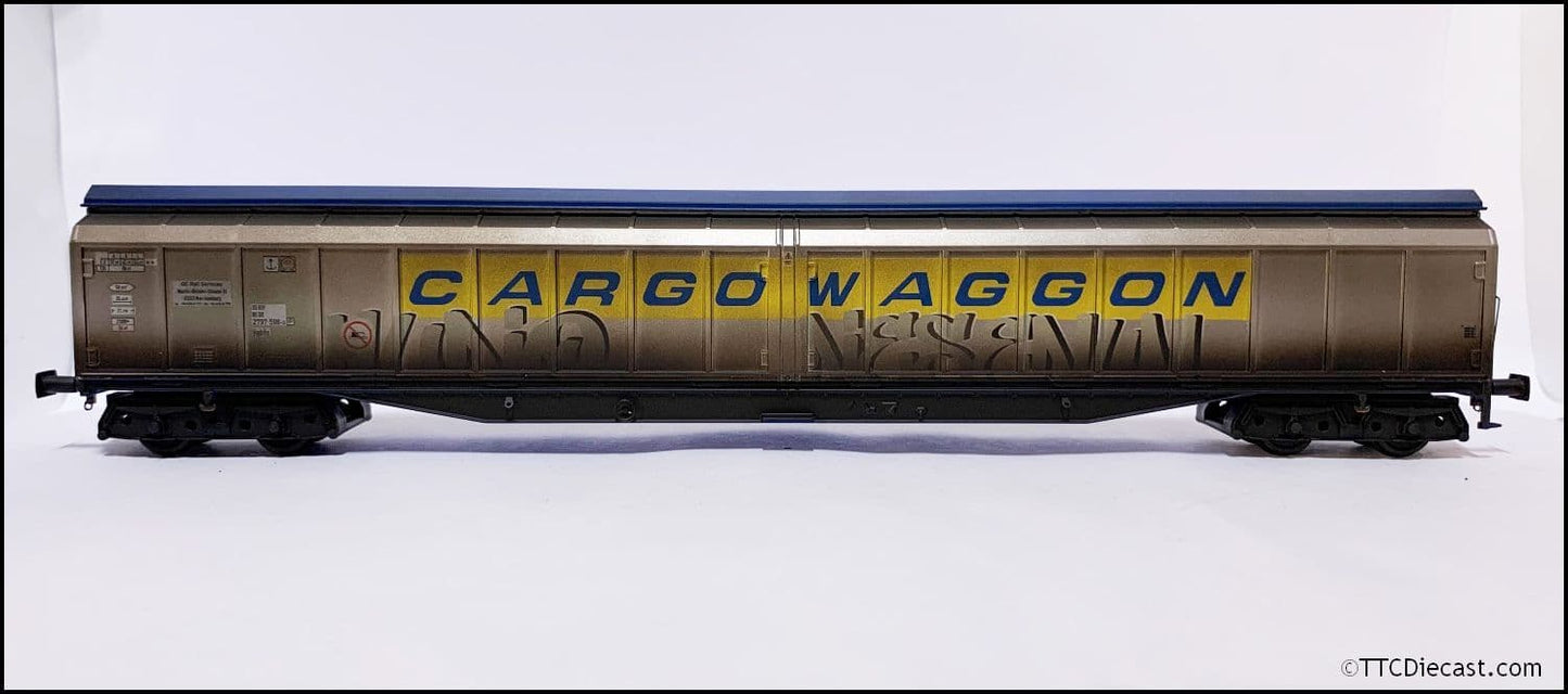 Heljan 5029 Cargowaggon IWB Bogie Van Silver/Blue, (Weathered) OO Gauge *LAST FEW*