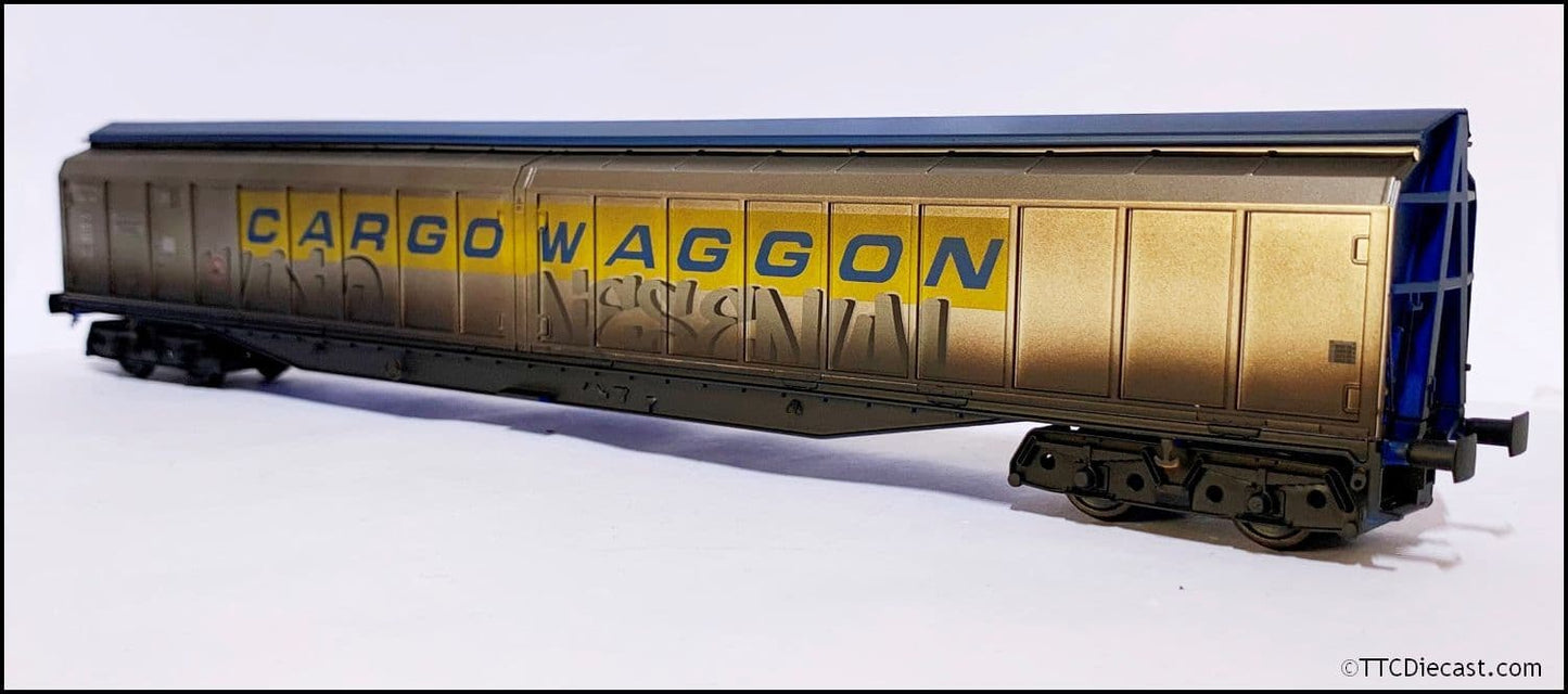 Heljan 5029 Cargowaggon IWB Bogie Van Silver/Blue, (Weathered) OO Gauge *LAST FEW*