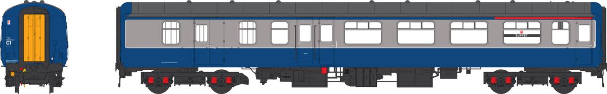 Heljan 2415 British Rail Mk2 - BSO BR blue/grey with Micro-Buffet, O Gauge