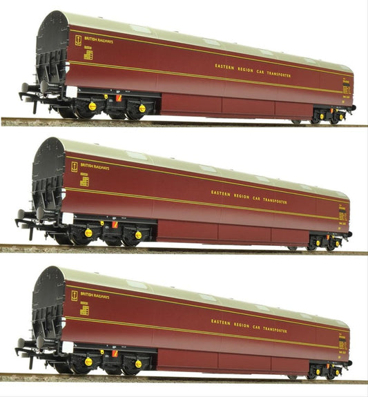 Heljan 9622 Newton Chambers Car Carrier Set BR Maroon E96287/291/294E, OO Gauge