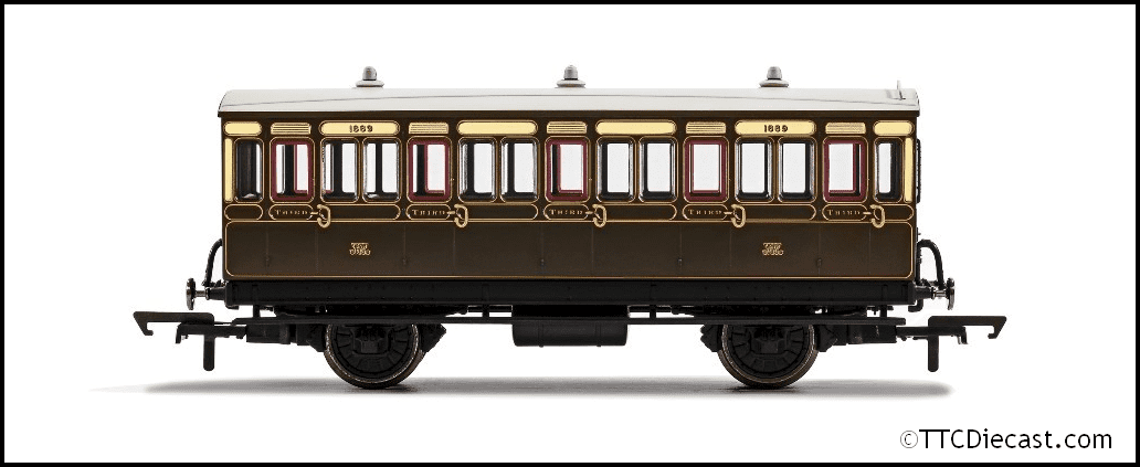 Hornby R40112 GWR, 4 Wheel Coach, 3rd Class, Fitted Lights, 1889 - Era 2/3 *LAST FEW*